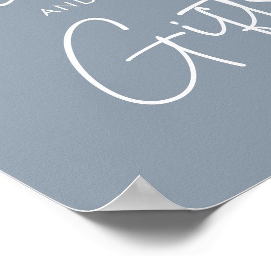 Modern Blue Oh Baby Eenvoudige Kaarten en geschenk Poster (Hoek)