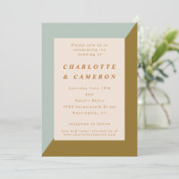 Modern Blue Olive Color Block All-in-One Wedding
