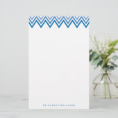 Modern Blue Ombre Chevrons Briefpapier (Staand voorkant)