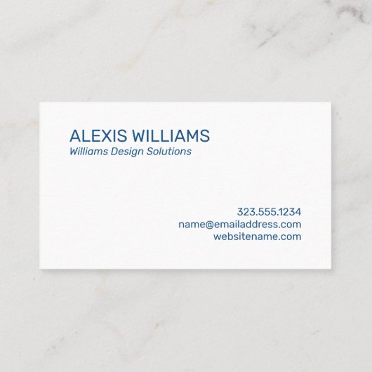 Modern Blue op White Polka Dot Pattern Blue Stripe Visitekaartje (Achterkant)