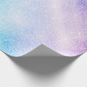 Modern Blue Paars Glitter Ombre Glam Design Cadeaupapier (Hoek)