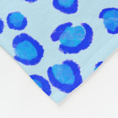 Modern Blue Paars Leopard Animal Print Patroon Fleece Deken (Hoek)