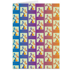 Modern Blue, paars, oranje Tulip Couple Floral