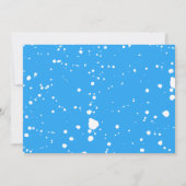 Modern Blue Paint Splatter Photo Afstuderen Aankondiging (Achterkant)