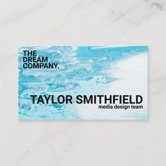Modern Blue Paint Splatter Trendy Visitekaartje (Voorkant)
