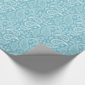Modern Blue Paisley Pattern Cadeaupapier (Hoek)
