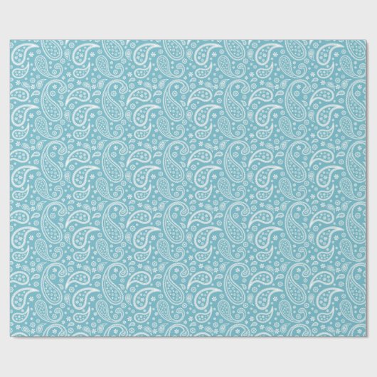 Modern Blue Paisley Pattern Cadeaupapier (Vlak)