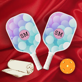 Modern Blue Pastel Abstract Personalized Mom Gift  Pickleball Paddle