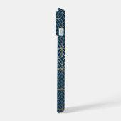 Modern Blue Pattern iPhone 15 Hoesje (Linkerkant)