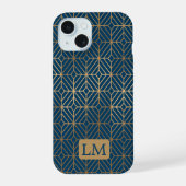 Modern Blue Pattern iPhone 15 Hoesje (Achterkant)