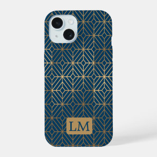 Modern Blue Pattern iPhone 15 Hoesje