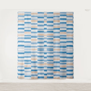 Modern Blue Peach Waterverf gestreept wandtapijt Wandkleed