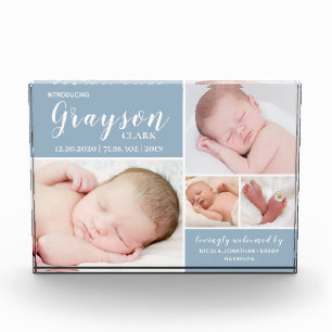 Modern Blue Photo Collage Baby Photo Block Fotoblokken