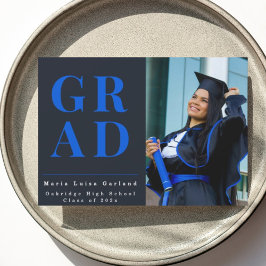 Modern Blue Photo Graduation 2026 announcement  Feestdagenkaart