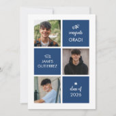 Modern Blue Photo Graduation Party Invitation (Devant)