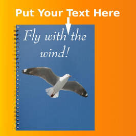 Modern Blue Photo Seagull Notitieboek