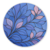 Modern Blue Pink Leaf Ceramic Pull Keramische Knop (Voorkant)