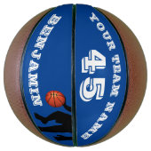 Modern Blue Player Team Name Number Basketball Basketbal (Verticaal)