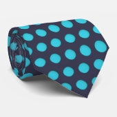 Modern Blue Polka Dot Pattern Stropdas (Opgerold)