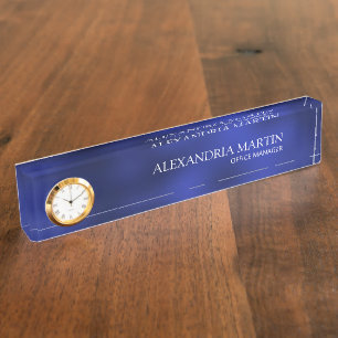 Modern Blue Professional Job Title Name Desk Naambordje