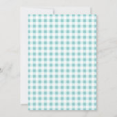 Modern Blue Pumpkin Gingham Plaid Boy Baby shower Kaart (Achterkant)