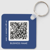 Modern Blue QR Code Logo Sleutelhanger (Achterkant)