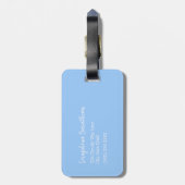 Modern Blue Rain Clouds Monogram op maat Bagagelabel (Achterkant verticaal)