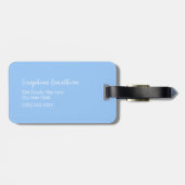 Modern Blue Rain Clouds Monogram op maat Bagagelabel (Achterkant horizontaal)