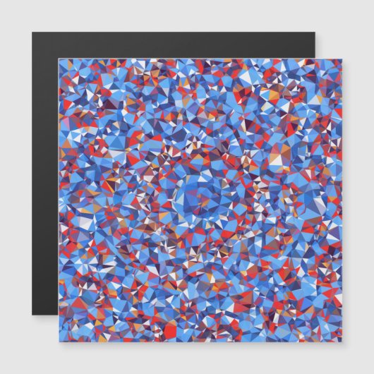 Modern Blue Red Fractal Abstract Geometric (Voorkant / Achterkant)