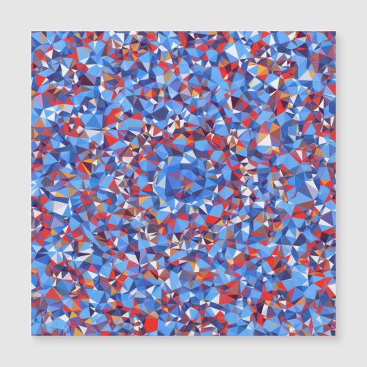 Modern Blue Red Fractal Abstract Geometric (Voorkant)