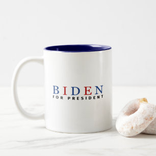 Modern Blue Red Joe Biden voor President Tweekleurige Koffiemok