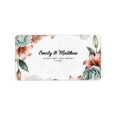 Modern Blue Roos Designer Retour-adreslabels Etiket (Voorkant)