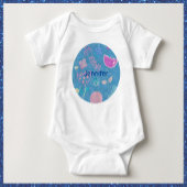 Modern Blue Roze en Paarse Floral Tulip Romper