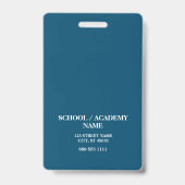 Modern Blue School Logo Hoofd Badge (Back)