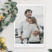 Modern Blue Script Foto Liefde en Bedankt bruiloft