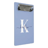 Modern Blue Script-monogram Mini Klembord (Schuin)