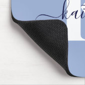 Modern Blue Script-monogram Muismat (Hoek)