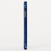 Modern Blue Silver Glitter Confetti Monogram Case-Mate iPhone Case (Achterkant/rechts)