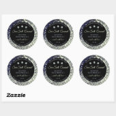Modern Blue Silver Glitter Product Labels Diamonds (Vel)