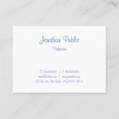 Modern Blue Sjabloon Handgeschreven scriptnaam Visitekaartje (Achterkant)