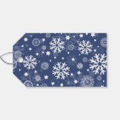 Modern Blue Snowflake Merry kerstcadeLabel Cadeaulabel (Achterkant Horizontaal)