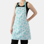Modern Blue Snowflake Pattern Snow Kerstmis Schort (Insitu)