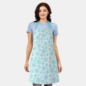 Modern Blue Snowflake Pattern Snow Kerstmis Schort (Gedragen)