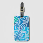 Modern Blue Spiral Pattern Bagagelabel (Voorkant (verticaal))