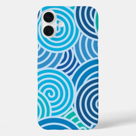 Modern Blue Spiral Pattern Case-Mate iPhone Case (Achterkant)