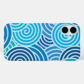 Modern Blue Spiral Pattern Case-Mate iPhone Case (Achterkant (horizontaal))