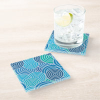 Modern Blue Spiral Pattern