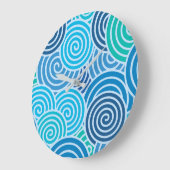 Modern Blue Spiral Pattern Grote Klok (Hoek)