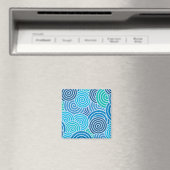 Modern Blue Spiral Pattern Magneet (Insitu (Vaatwasser))
