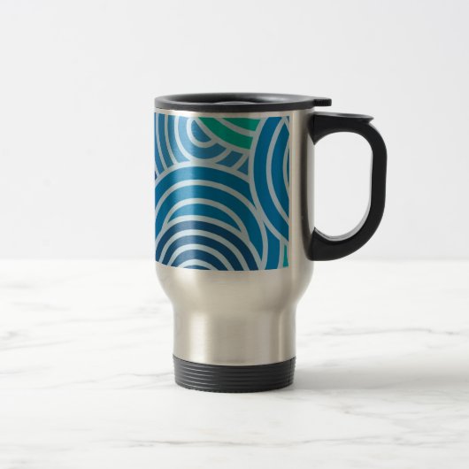 Modern Blue Spiral Pattern Reisbeker (Rechts)